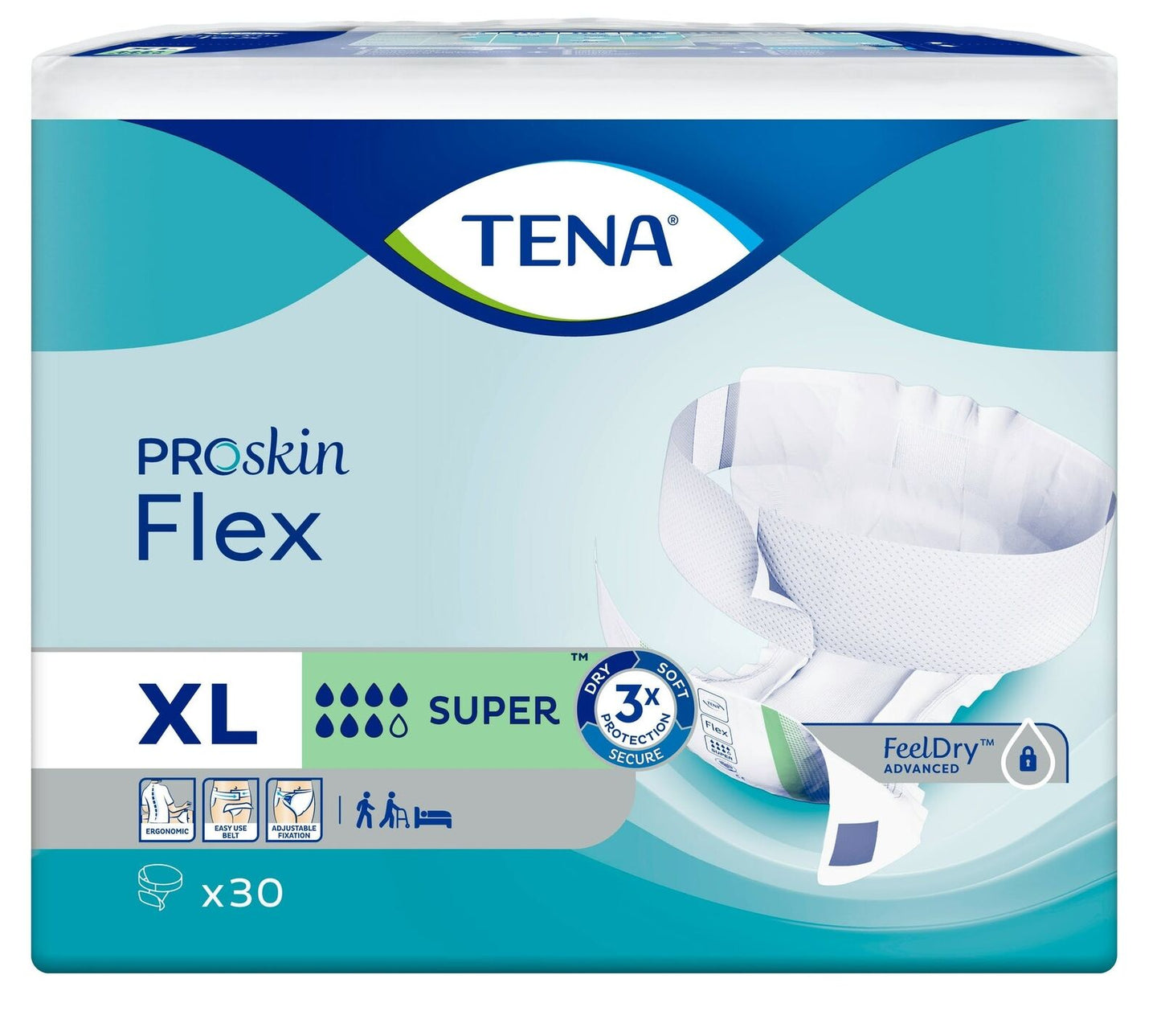 TENA Flex Super Belted Incontinence Underwear Briefs Diapers Heavy Absorbency