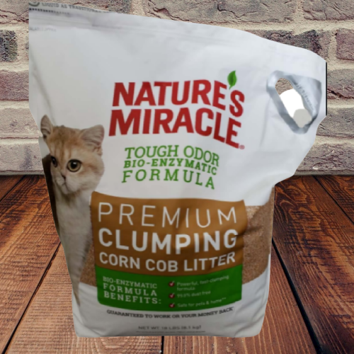 Nature’s Miracle Premium Clumping Dust Free Corn Cob Cat Litter 18 Lbs