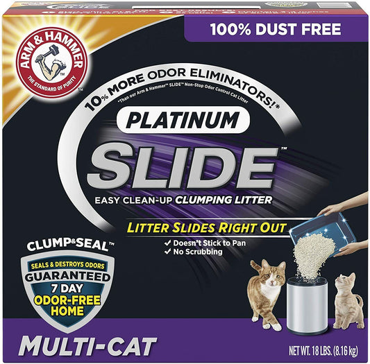 Arm & Hammer Platinum Slide Easy Clean-Up Clumping Non-Stick Multi-Cat Litter