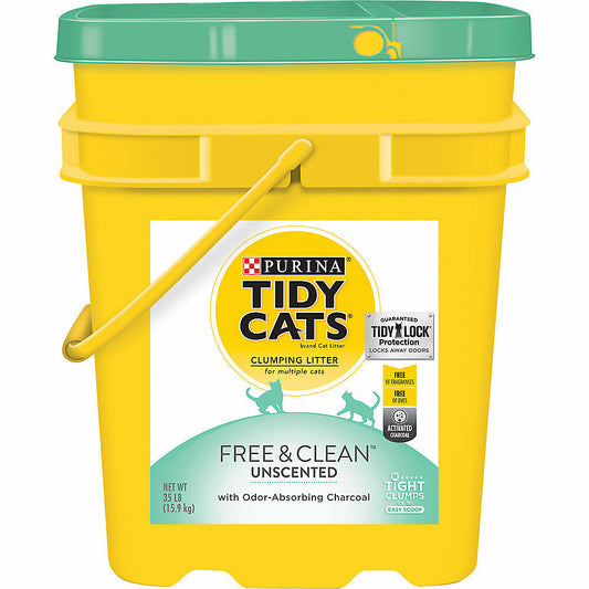 Purina Tidy Cats Free & Clean Clumping Multi Cat Litter, Unscented, 35 lb