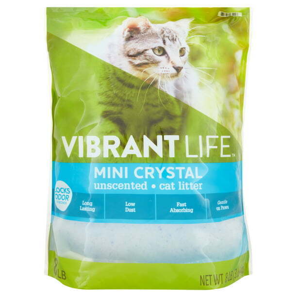 Vibrant Life Mini Crystal Long Lasting, Low Dust Unscented Cat Litter, 4-8 Lbs