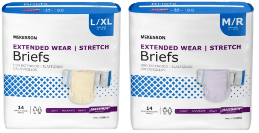 McKesson Extended Wear Stretch Incontinence Underwear Diapers Briefs W Tabs