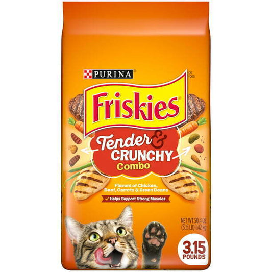 Purina Friskies Tender & Crunchy Combo Adult Dry Cat Food Chicken, 3.15 -16 lb