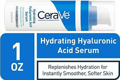CeraVe Hydrating Hyaluronic Acid Face Serum Cream for Dry Skin, 1 oz, 30 gr