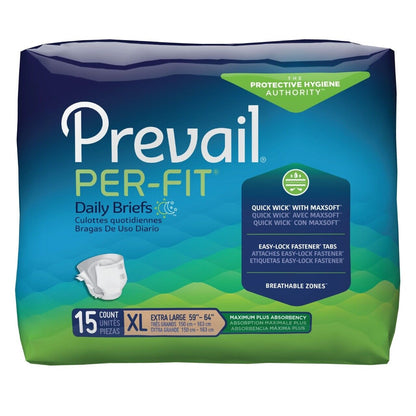 Prevail Per-Fit Adult Incontinence Briefs Diapers, Maximum Absorbency, M/R/L/XL