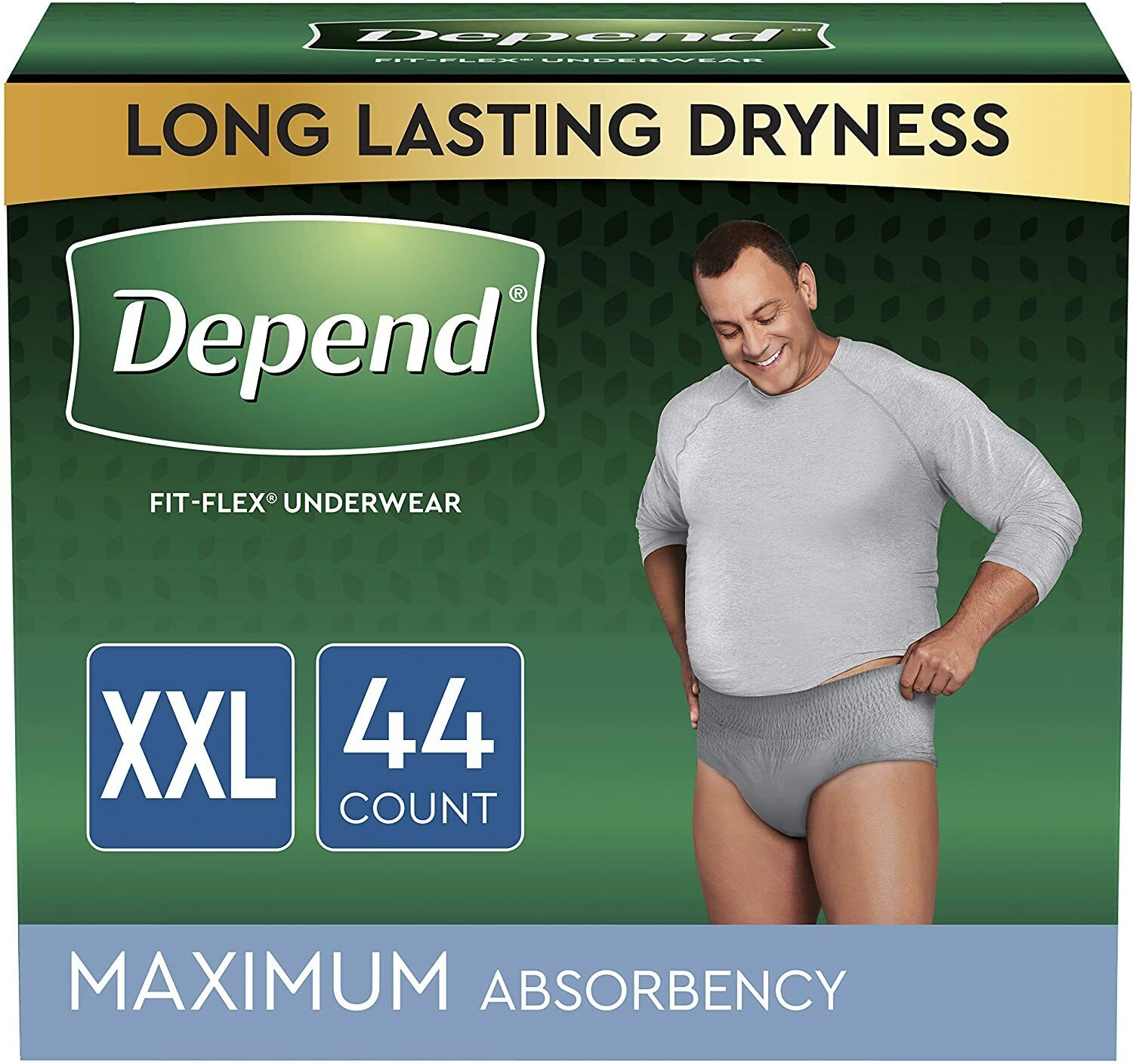 Depend FIT-FLEX Incontinence Underwear for Men Maximum Absorbency XXL –