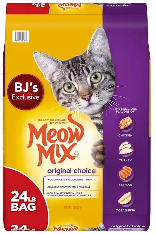 Meow Mix Original Choice Dry Cat Food, Chicken, Turkey, Salmon, 24 lbs.
