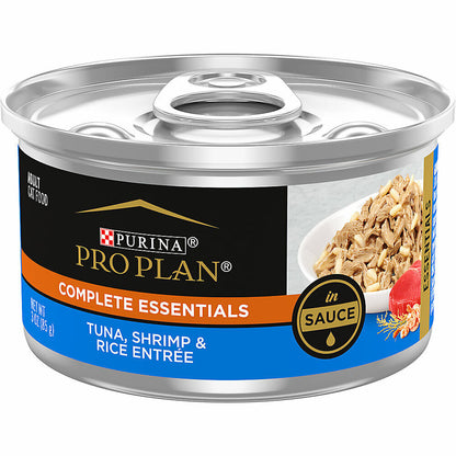 Purina Pro Plan Complete Essentials Adult Wet Cat Food In Sauce, 3 oz, 24 Cans