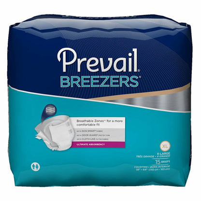 Prevail Breezers Incontinence Underwear Diaper Briefs, Ultimate, R/M/L/XL