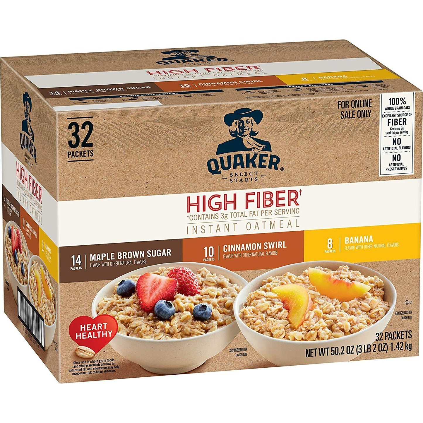 Quaker Instant Oatmeal Variety Pack with 100% Whole Grains, 24, 36 & 44 Count