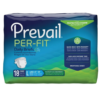 Prevail Per-Fit Adult Incontinence Briefs Diapers, Maximum Absorbency, M/R/L/XL