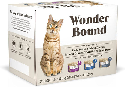 Wonder Bound Classic Pate Adult Wet Cat Food, No Added Grains, 3 oz, 24 Cans