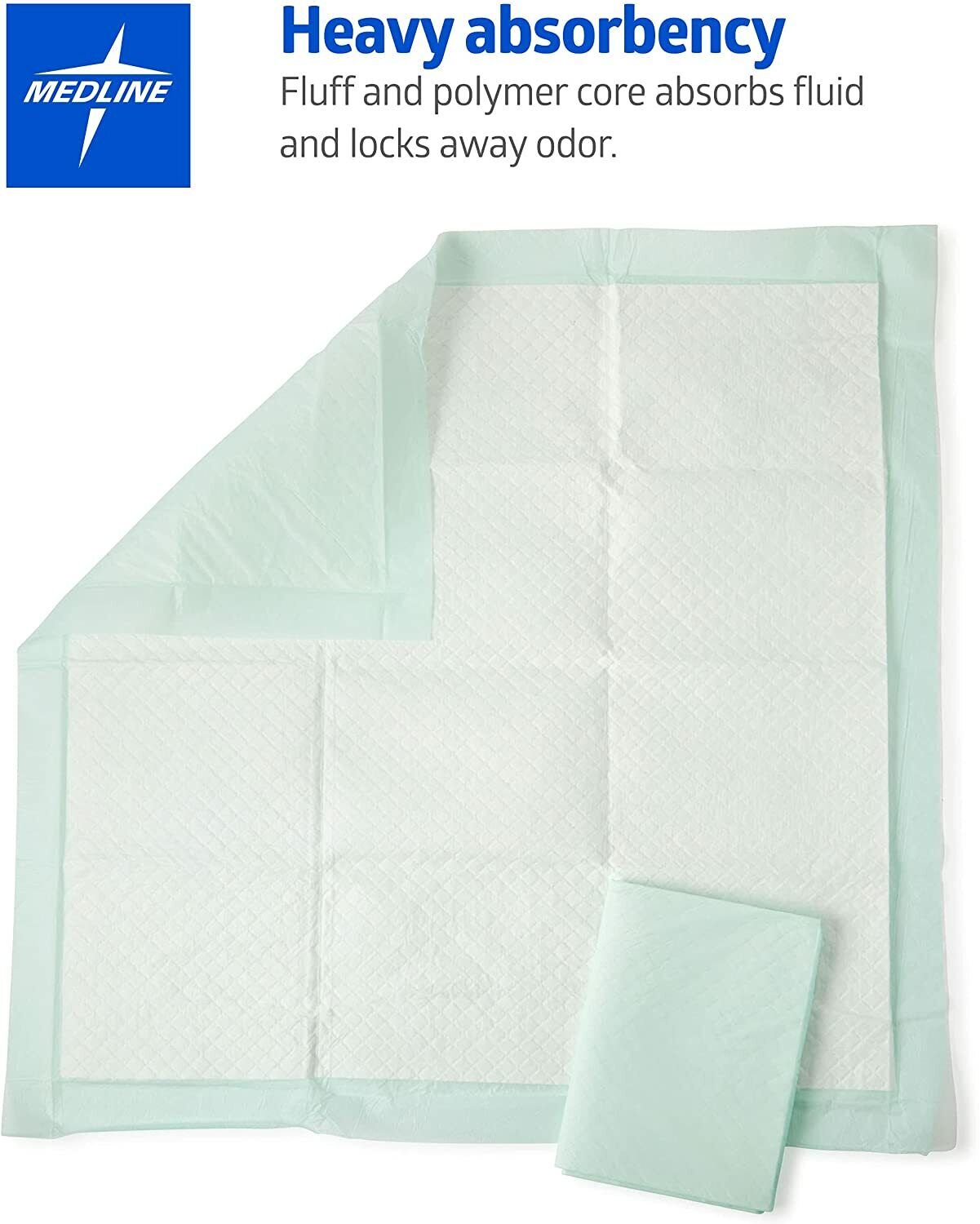 Medline Heavy Absorbency Incontinence Bed Pee Chux Underpads 36 x 36, 50 Pads