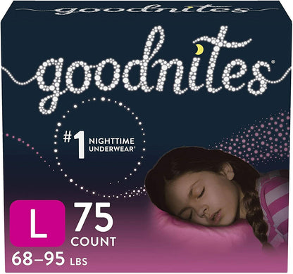 Goodnites Girls' Nighttime Bedwetting Underwear, S/M, Large, XL, 44, 34, 28