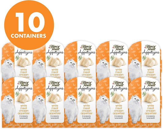 Purina Fancy Feast Appetizers Adult Wet Cat Food Topper, 1.1 oz, Pack of 10