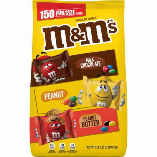 M&M'S Chocolate Fun Size Candy, Chocolate, Peanut Butter, 85.23 oz, 150 ct