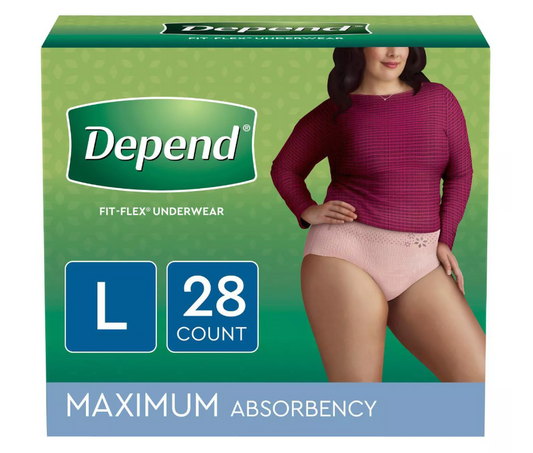 Depend Fit-Flex Underwear For Women - Large, Maximum Absorbency - 28 Diapers ️
