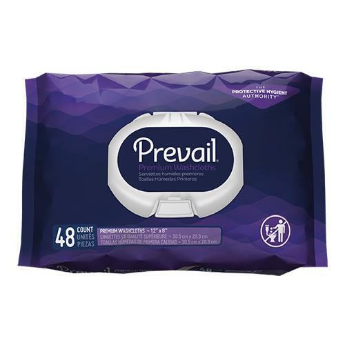 Prevail Quilted Premium Adult Wipes Washcloth with Aloe & Vitamin E, 8 x 12"