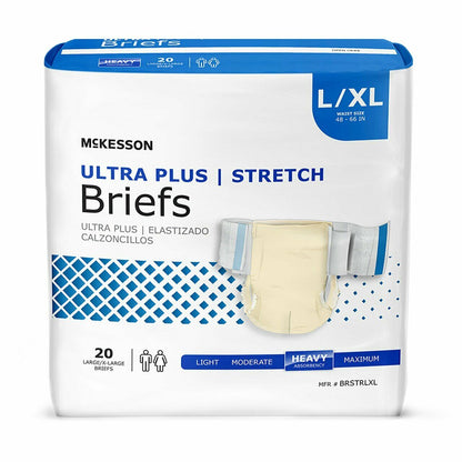McKesson Ultra Plus Stretch Incontinence Diapers Briefs W Tabs, 80 Count M/L ️
