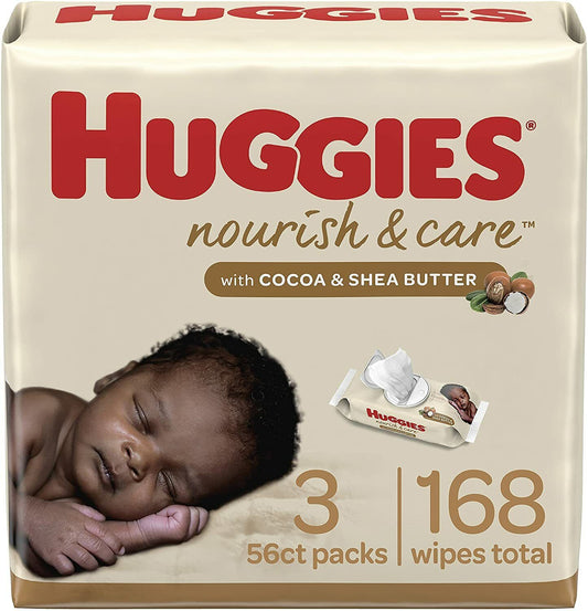 Huggies Nourish & Care Baby Wipes Cocoa & Shea Butter Sensitive Skin 168 - 672