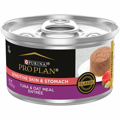 Purina Pro Plan Sensitive Skin & Stomach Adult Classic Wet Cat Food, 24 Cans