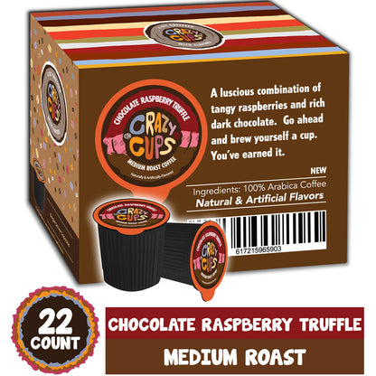 Crazy Cups Flavored Assorted Coffee Pods, Keurig K Cup Compatible, 22 - 80 ct