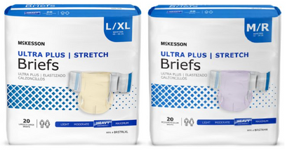 McKesson Ultra Plus Stretch Incontinence Diapers Briefs W Tabs, 80 Count M/L ️