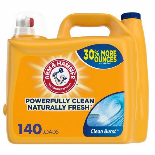 Arm & Hammer Clean Burst HE Liquid Laundry Detergent, 140 Loads