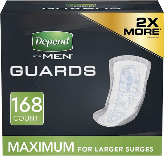 Depend Incontinence Guards Bladder Control Pads for Men 84 x 2  = 168 Count