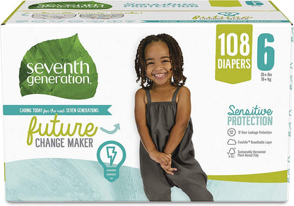 Seventh Generation Sensitive Skin Protection Baby Diapers Value Pack (7 Sizes)