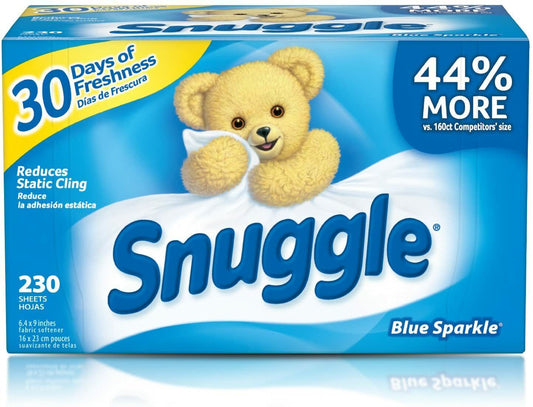 Snuggle Fabric Softener Dryer Sheets, Blue Sparkle, 230 Count ️️️