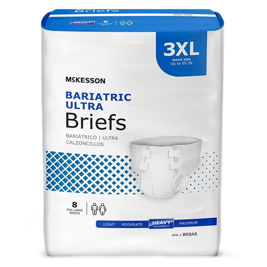 McKesson Bariatric Ultra Briefs Diapers Underwear Tabs 3XL Heavy, 32 Count