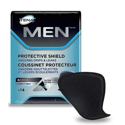 Tena Protective Incontinence Shields for Men, Light 8 boxes of 14, 112 Count