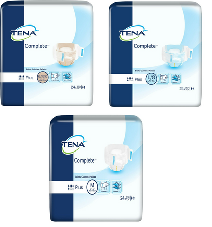TENA Complete Incontinence Adult Underwear Briefs Diapers, Moderate M/L/XL, 72 Count