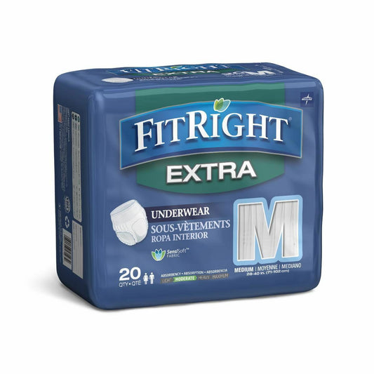 FitRight Extra Unisex Incontinence Underwear Diapers Medium, Large, XL 80 Ct