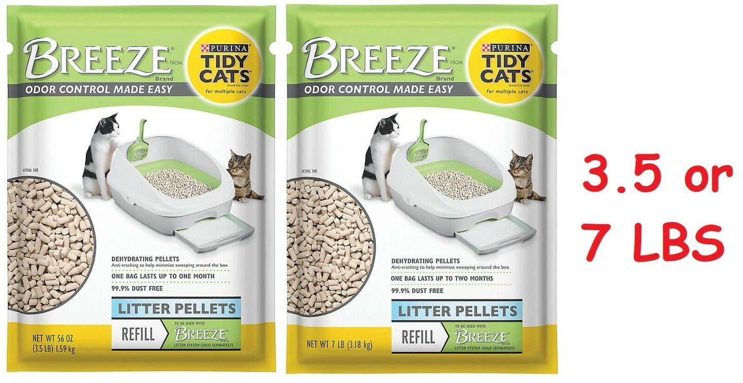 Purina Tidy Cats Breeze Cat Litter Pellets Refill W/ Odor Control 3.5 / 7 Lbs