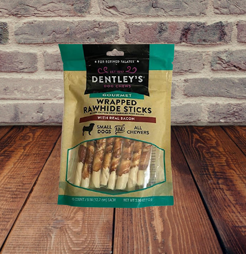 Dentley's Gourmet Wrapped Rawhide Sticks Chicken Dog Treat Chews 15 or 40 Ct