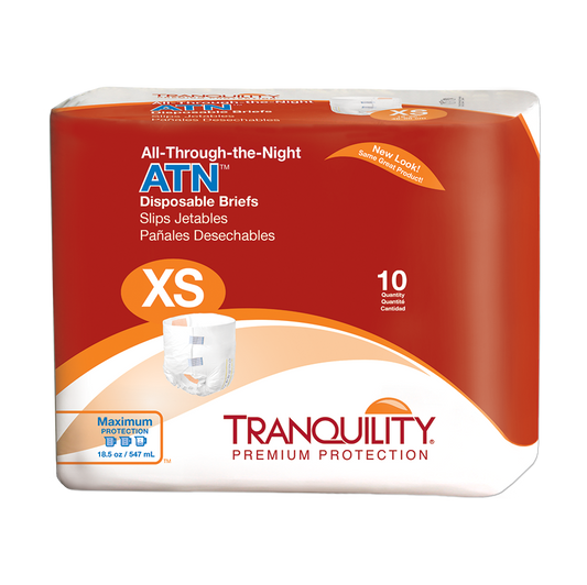 Tranquility ATN Disposable Adult Diapers Briefs with Tabs, Maximum, S/M/L/XL