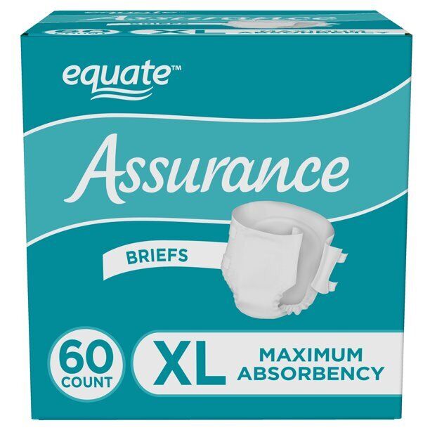 Assurance Unisex Incontinence Briefs with Tabs, Maximum Absorbency, Me –