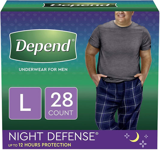Depend Night Defense Overnight Incontinence Underwear for Men S/M, Large, XL