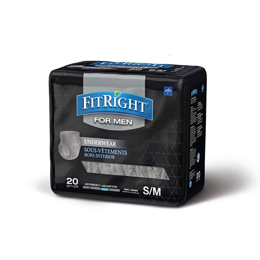 Fitright Incontinence Underwear Diapers For Men, Heavy Absorbency, S/M/L/XL